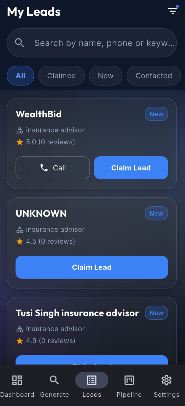 G Leads CRM PRO App Screen 4